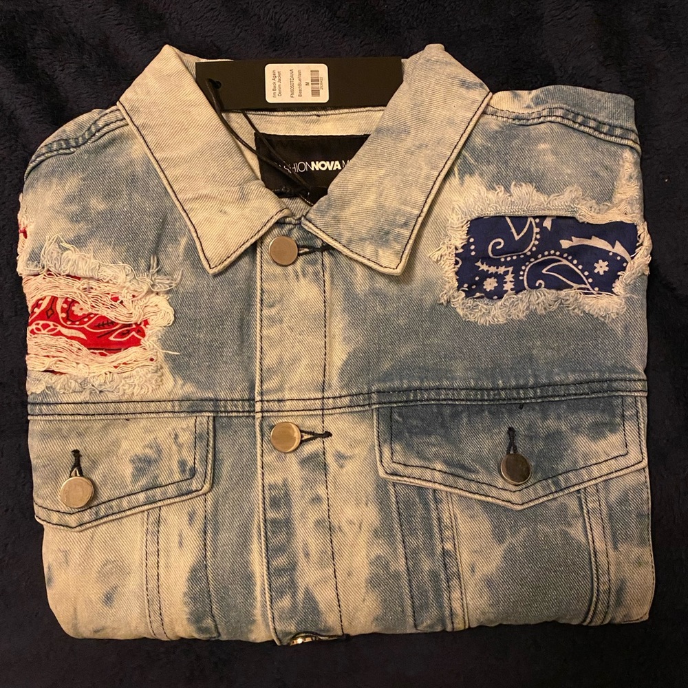 Denim Jacket with paisley patches